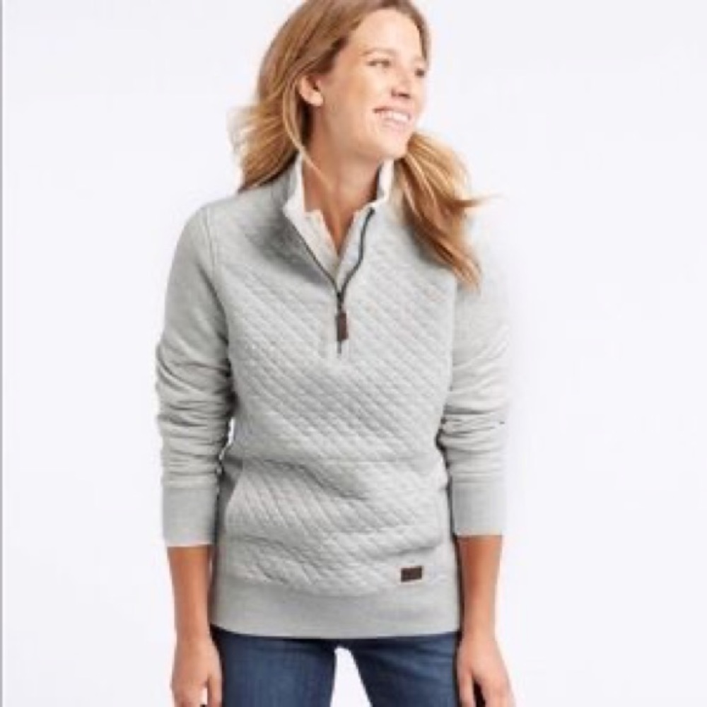 Women's L.L Bean Quilted Quarter-Zip Pullover